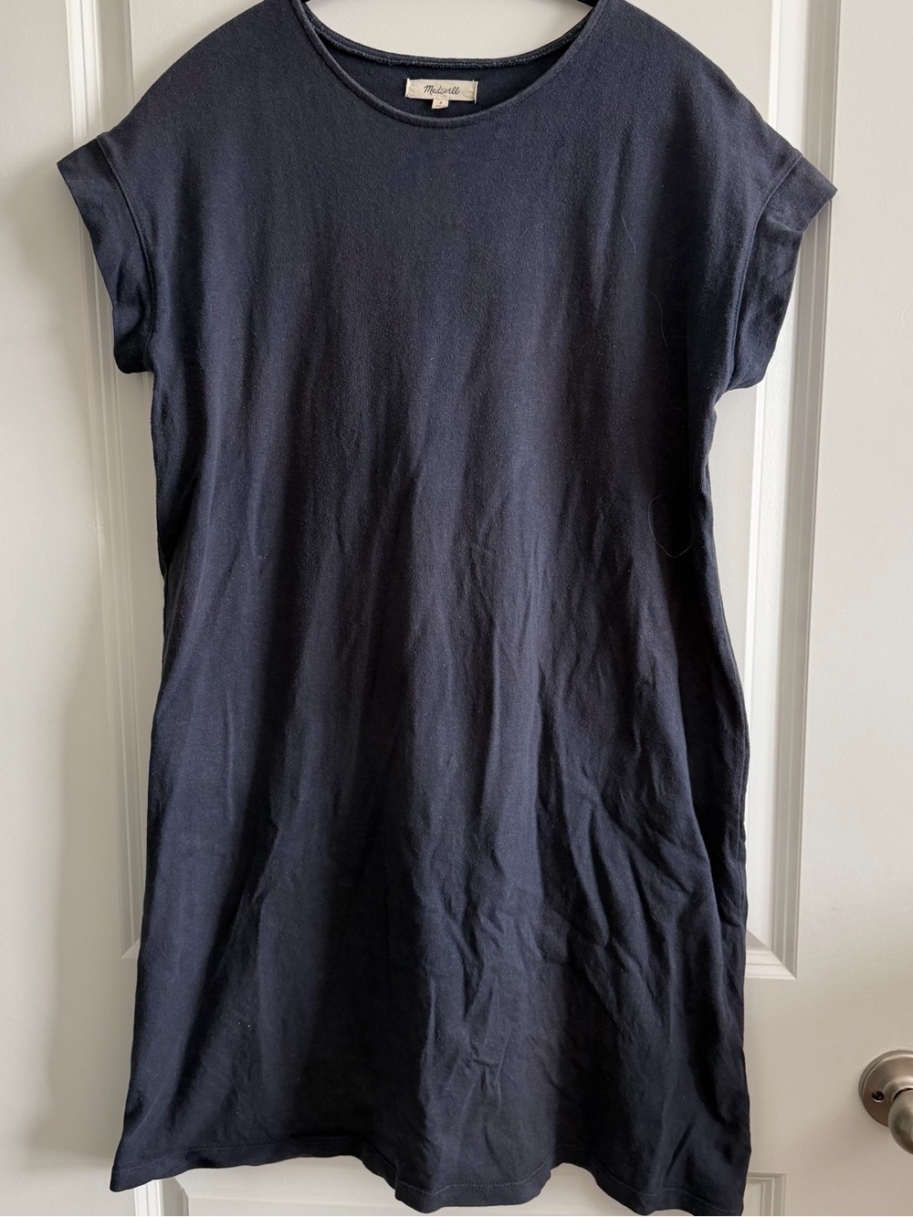 Madewell Weathered Navy Cotton Mini Tee Dress
